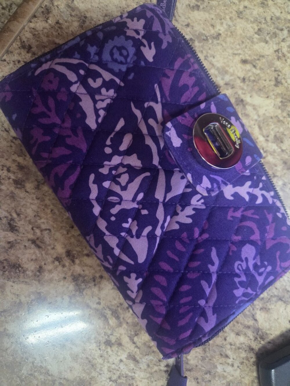 VERA BRADLEY Large Backpack with matching WALLET! Purple Paisley Super Cute!! - Picture 3 of 7